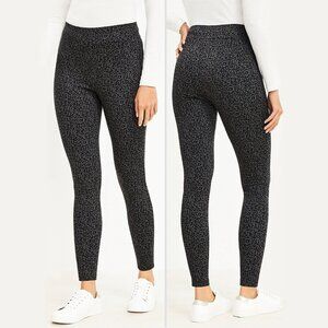 LOFT Leopard Print Black and Gray Patterned Leggings